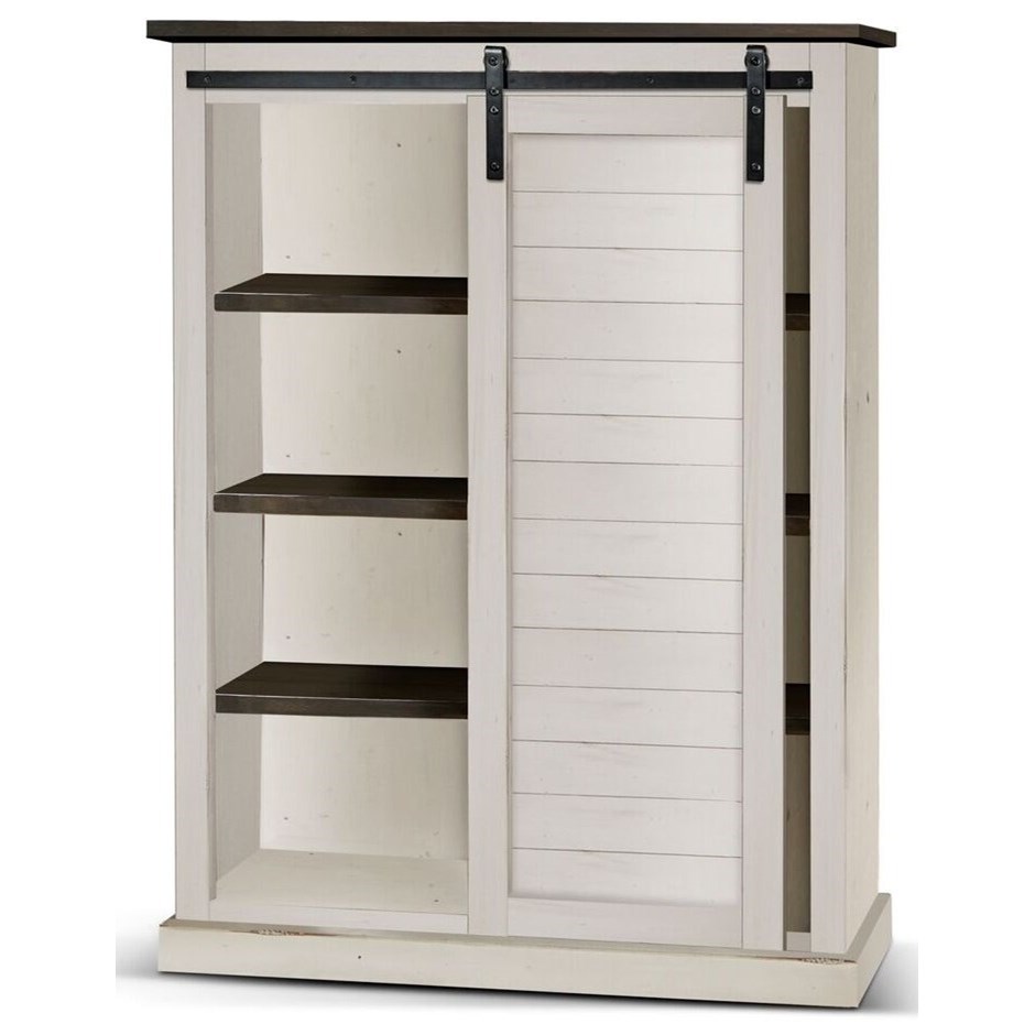 Sunny Office Carriage House Bookcase with Sliding Barn Door